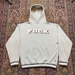 Rare 2017‎ FTP FuckThePopulation Everyone Hoodie Grey Ringer Streetwear Skate L